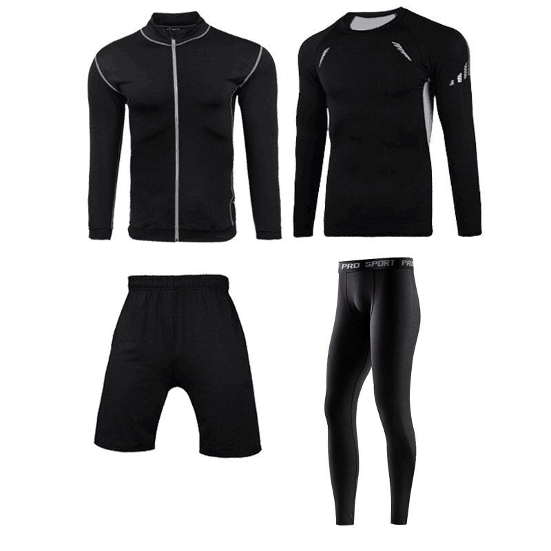 Men's Fitness Basketball 4 piece compression Suit,Gym Clothing Mens Workout