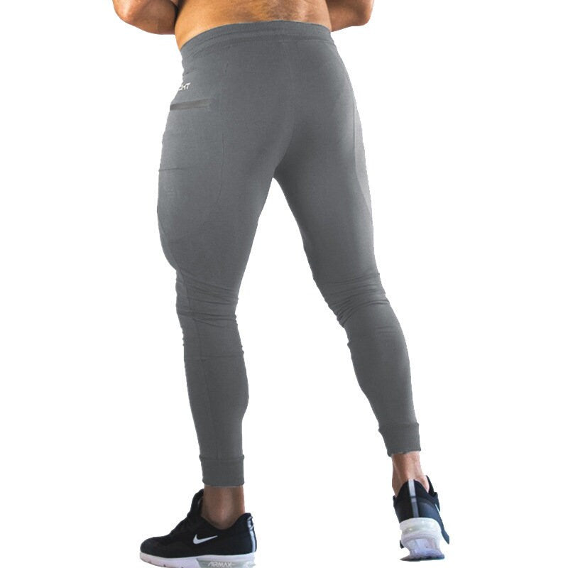 Mens Fitted Zipped Pocket Joggers, Athletic Running Sport Jogger Pants with Zipper Pockets