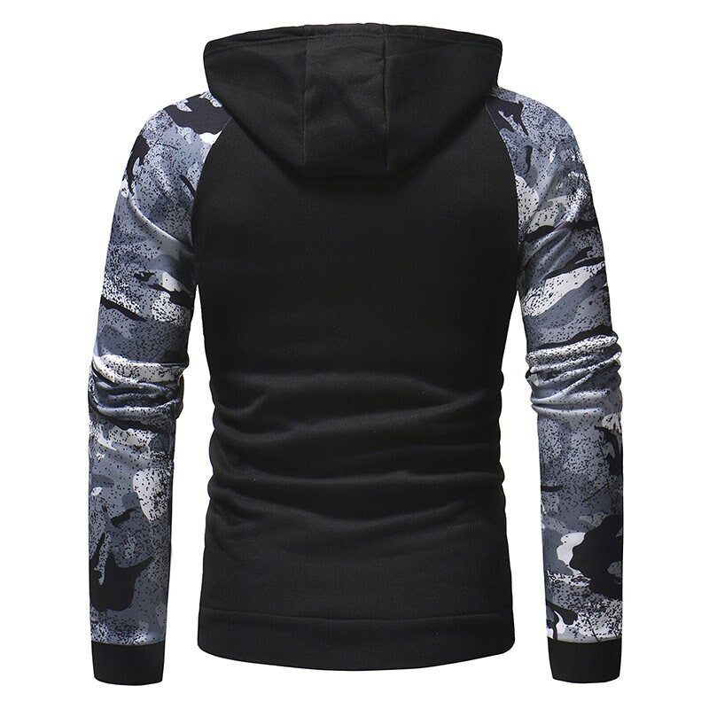 Mens Hooded Athletic Camouflage Print Sweatshirt, Sport Mens camo Hoodie (Camouflage Sweatshirts)