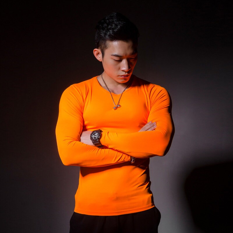 Men's Compression Sun Protection Shirt Long Sleeve Running Quick Dry Lightweight