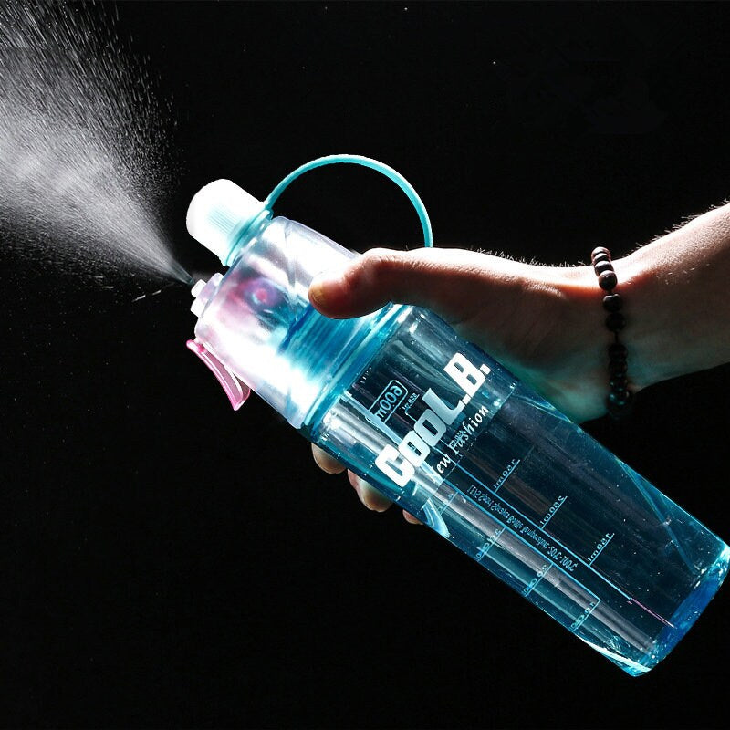 Sports Water Plastic Bottle Outdoor Creative Mist Spray Leak Proof Drinking Cup