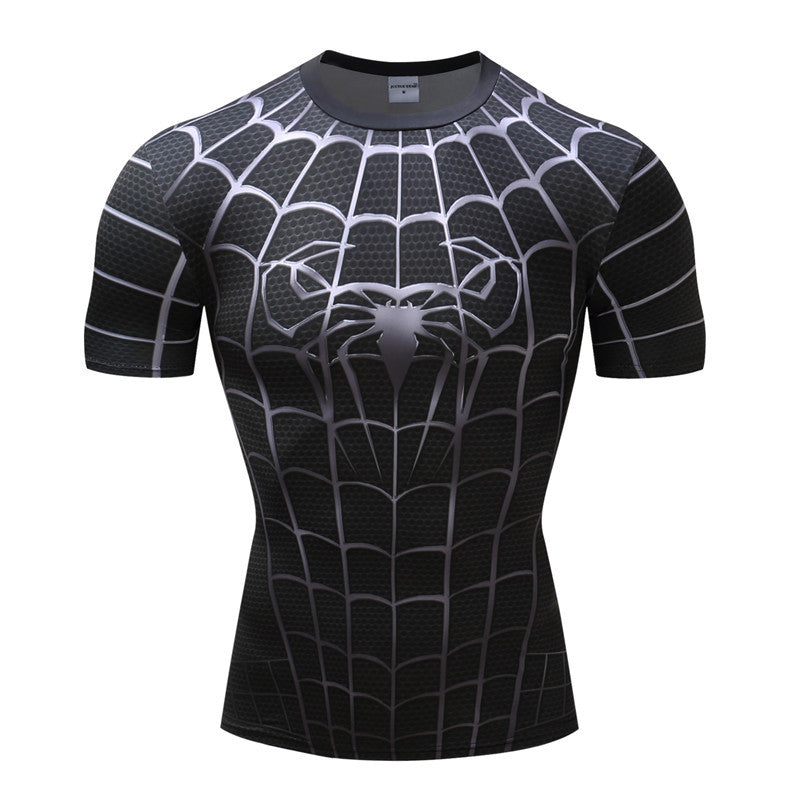 Super Hero Close-Fitting Quick-Drying Elastic Sport Cosplay T-Shirt