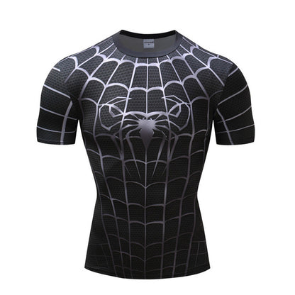 Super Hero Close-Fitting Quick-Drying Elastic Sport Cosplay T-Shirt