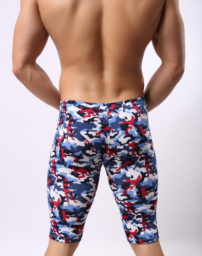 Men's Camouflage  Compression 3/4 Capri Pants Legging Tights