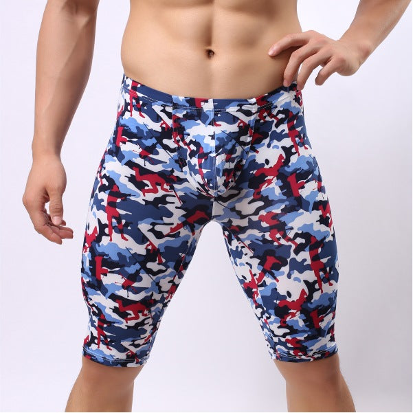 Men's Camouflage  Compression 3/4 Capri Pants Legging Tights