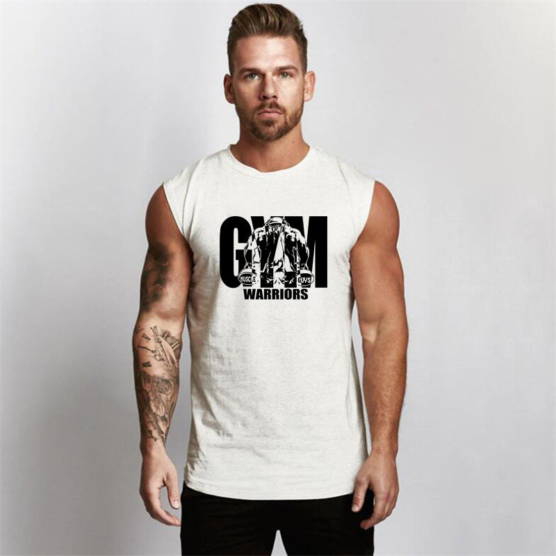 Men's Printed Tight Fitness Sports Tank Top Sleeveless
