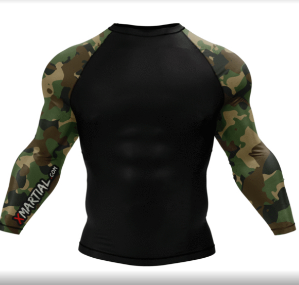 Camo Dry Fit Long Sleeve Compression Shirts Workout Running Shirt