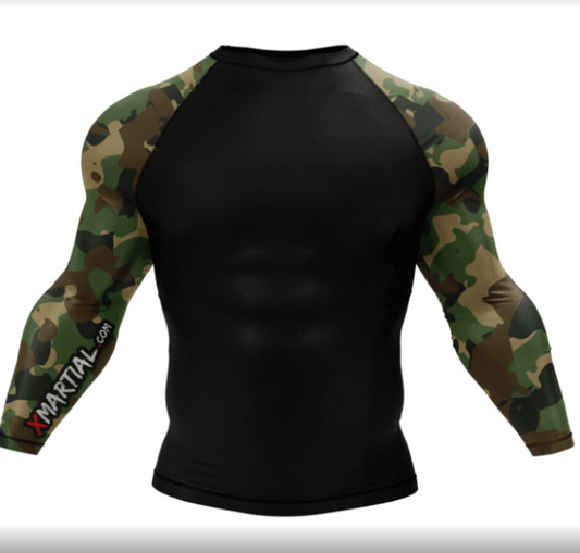 Camo Dry Fit Long Sleeve Compression Shirts Workout Running Shirt