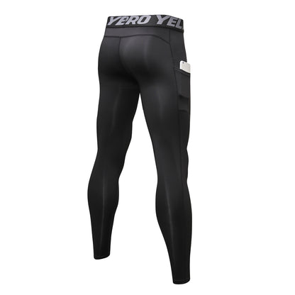 Wholesale Men's Fitness Sweat Pants with Pocket PRO Running Training Sports Elastic wicking and quick-drying tights