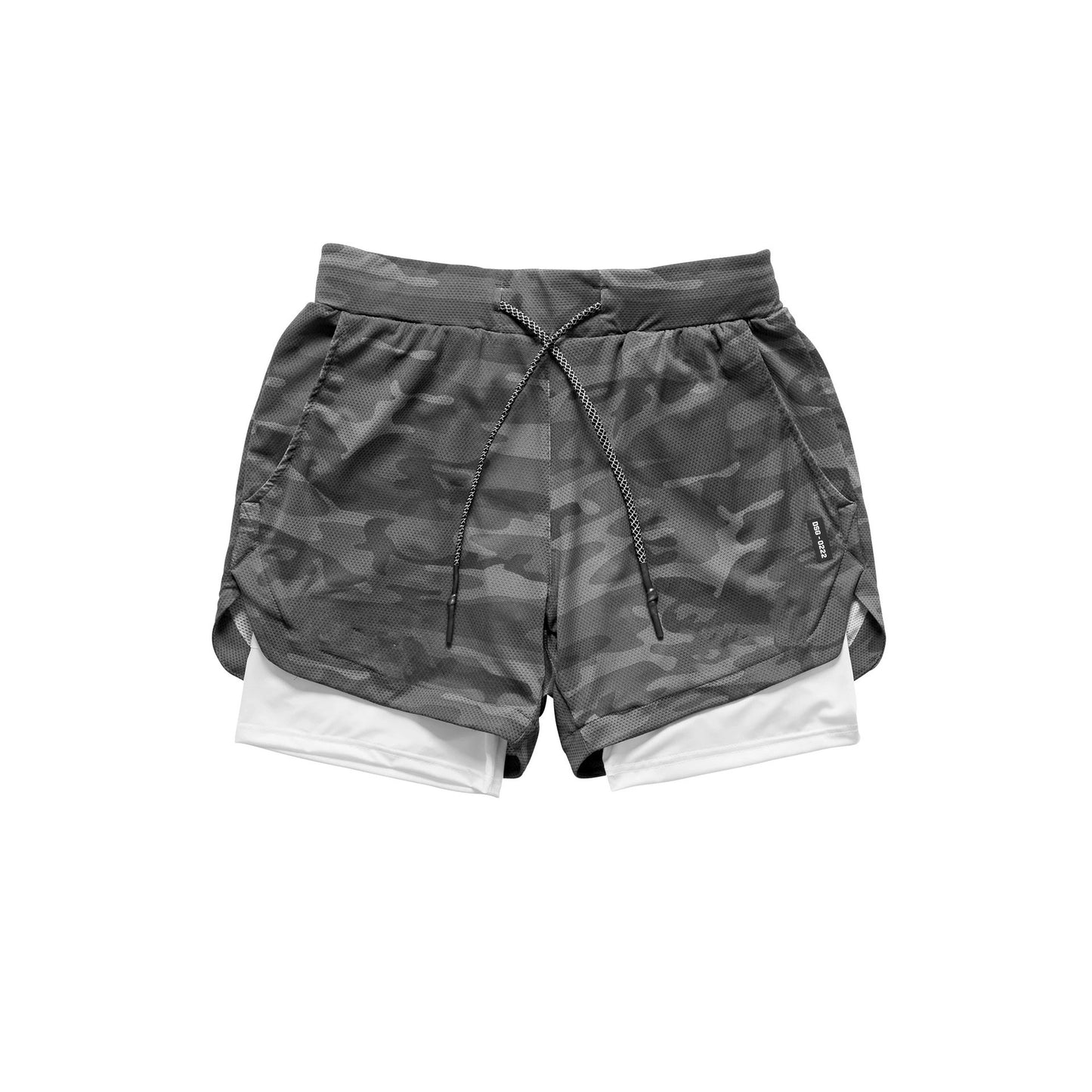 Multi-Pocket Mesh Camouflage Shorts
