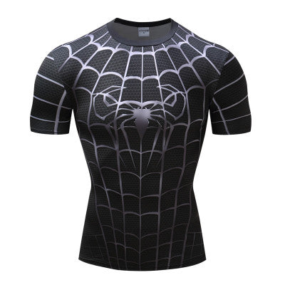 Super Hero Close-Fitting Quick-Drying Elastic Sport Cosplay T-Shirt
