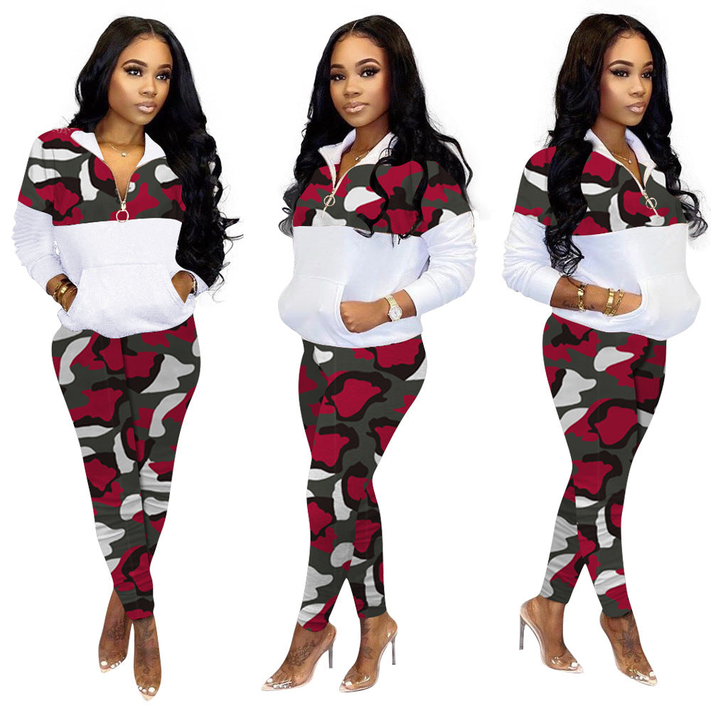 Camouflage fashion casual suit