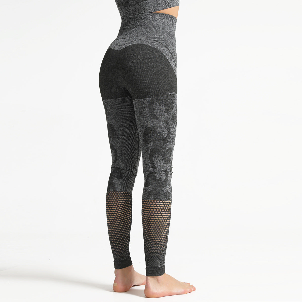 Camouflage yoga set 2 Pieces Seamless High Waist Yoga Leggings with Long Sleeve Crop Top Gym Clothes Set