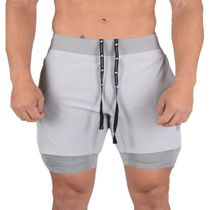 Running Shorts Summer Men's Gym Fitness Bodybuilding Training Quick-drying Shorts Men's Jogging Running Sports 2-in-1 Shorts