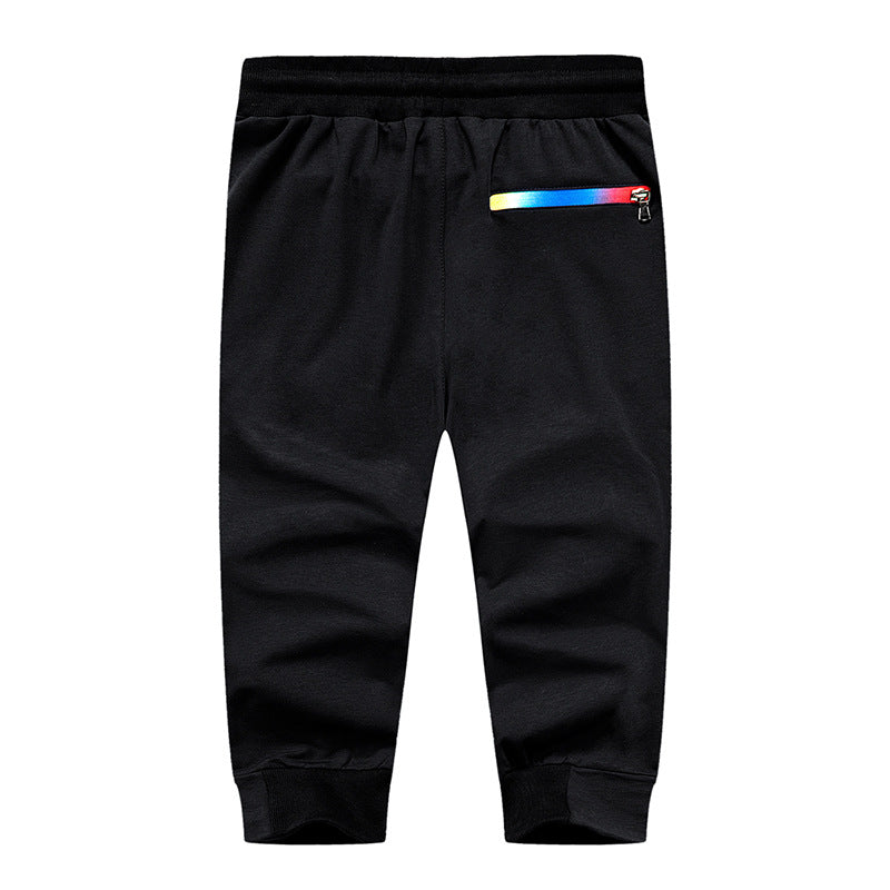 Men's 3/4 Jogger Capri Pants Workout Gym Below Knee Shorts Pockets Sports Cropped Pants