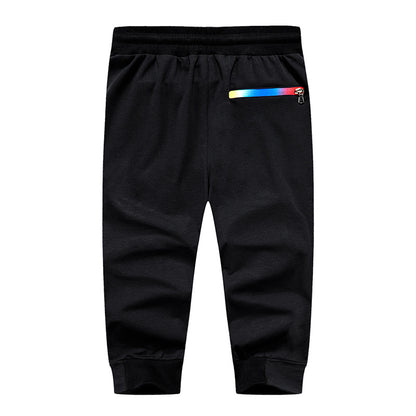 Men's 3/4 Jogger Capri Pants Workout Gym Below Knee Shorts Pockets Sports Cropped Pants