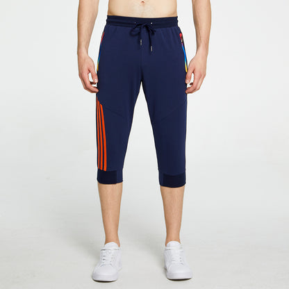 Men's 3/4 Jogger Capri Pants Workout Gym Below Knee Shorts Pockets Sports Cropped Pants
