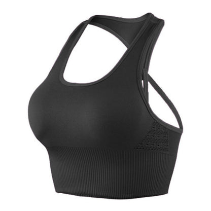Shockproof Sports Bra Tight-Fitting Fitness Racerback Bra Workout Crop Tops Longline Yoga Bra Push up Plus Size