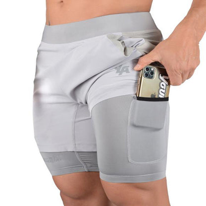 Running Shorts Summer Men's Gym Fitness Bodybuilding Training Quick-drying Shorts Men's Jogging Running Sports 2-in-1 Shorts
