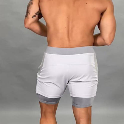 Running Shorts Summer Men's Gym Fitness Bodybuilding Training Quick-drying Shorts Men's Jogging Running Sports 2-in-1 Shorts