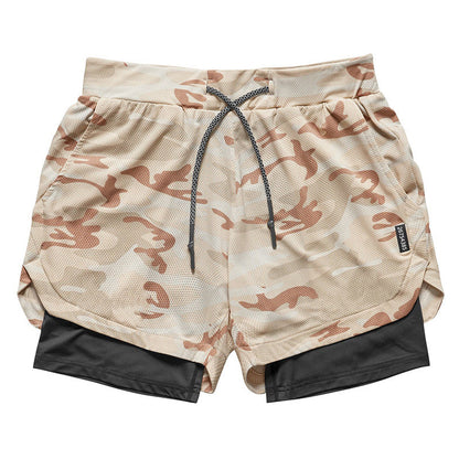 Multi-Pocket Mesh Camouflage Shorts