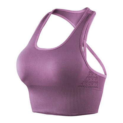 Shockproof Sports Bra Tight-Fitting Fitness Racerback Bra Workout Crop Tops Longline Yoga Bra Push up Plus Size