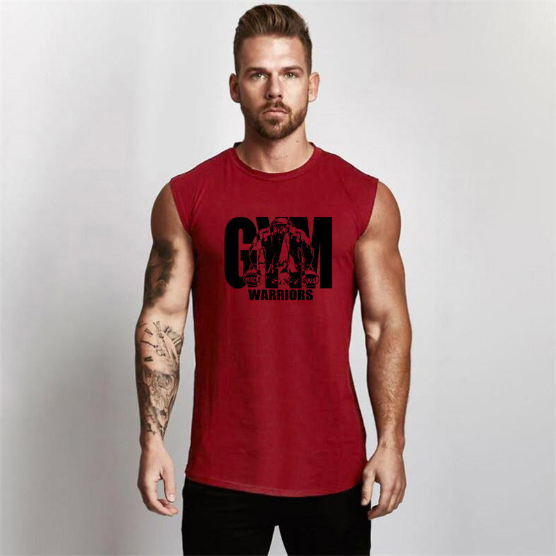 Men's Printed Tight Fitness Sports Tank Top Sleeveless