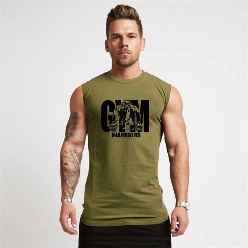 Men's Printed Tight Fitness Sports Tank Top Sleeveless