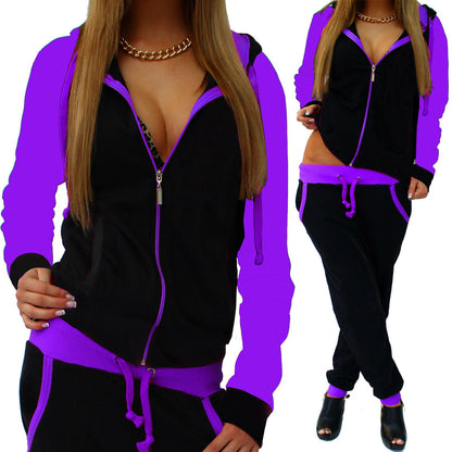 Womens Tracksuit Zip Up Hoodie Sweatsuits 2 Pieces Jogger Sets  Fit Club Women's Casual Knitted Sweatsuit,