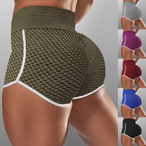 Womens High-Waist Running Shorts, Cotton Sport Shorts Yoga Dance Short Pants Summer Athletic Shorts