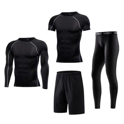 Men's Fitness Basketball 4 piece compression Suit,Gym Clothing Mens Workout