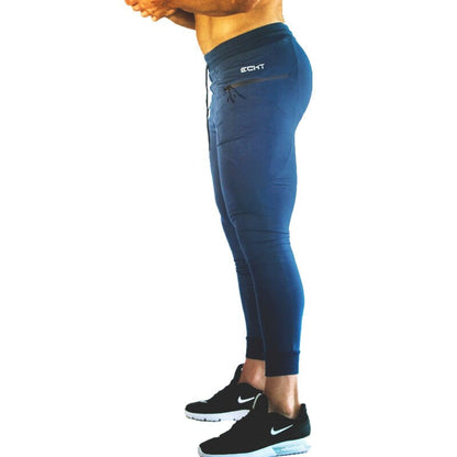 Mens Fitted Zipped Pocket Joggers, Athletic Running Sport Jogger Pants with Zipper Pockets
