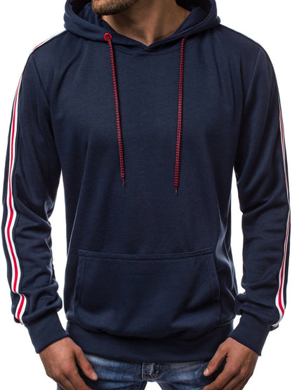 Mens Fashion Athletic Hoodies Sport Sweatshirt Solid Color Fleece Pullover Fleece Hoodie Long Sleeve Casual Sweatshirt with