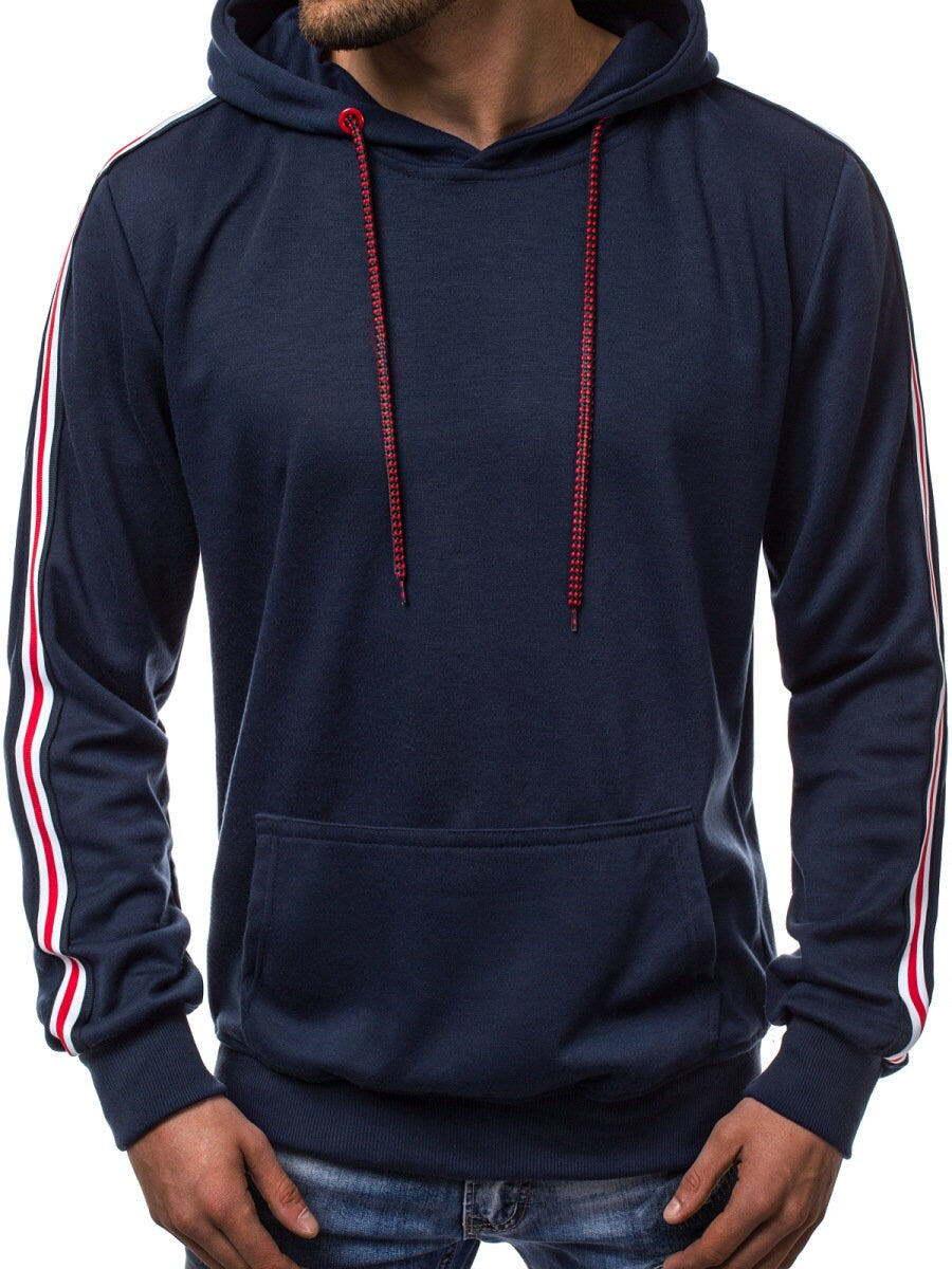 Mens Fashion Athletic Hoodies Sport Sweatshirt Solid Color Fleece Pullover Fleece Hoodie Long Sleeve Casual Sweatshirt with