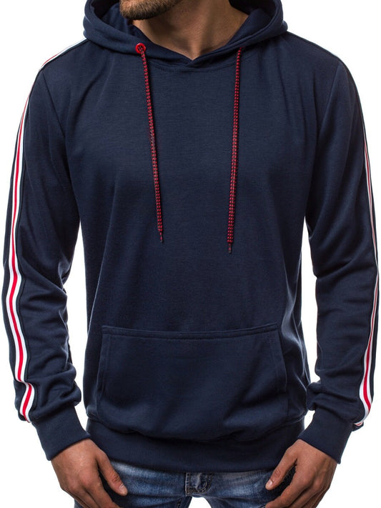 Mens Fashion Athletic Hoodies Sport Sweatshirt Solid Color Fleece Pullover Fleece Hoodie Long Sleeve Casual Sweatshirt with