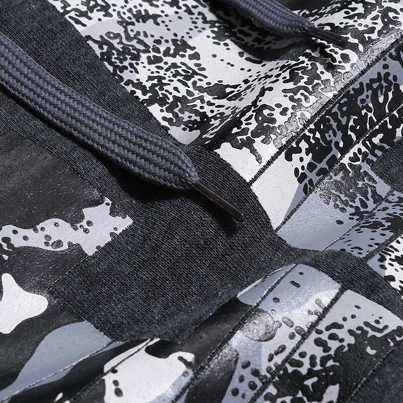 Mens Hooded Athletic Camouflage Print Sweatshirt, Sport Mens camo Hoodie (Camouflage Sweatshirts)