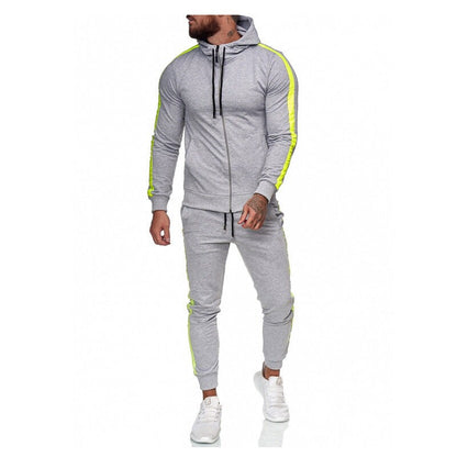 Men's Athletic Casual Tracksuit Pants Hooded Full Zip Jacket Sweatsuit Hooded Active Suit