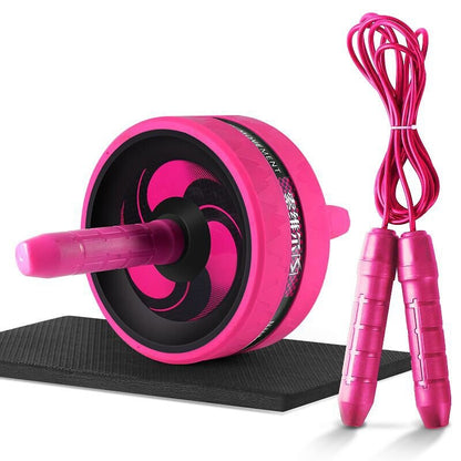 Household Fitness Wheel Yoga Mat and Jump Rope Set