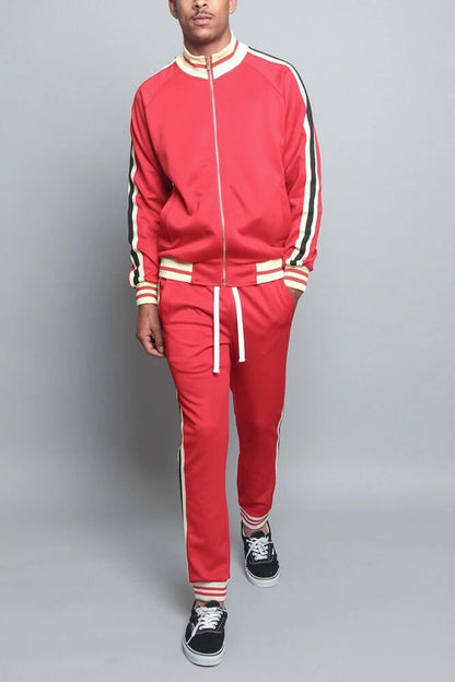 Mens Sports Tracksuits Sets Full-zip Long Sleeve Sweatsuit Active Jackets and Pants 2 Piece Outfits Two-Piece Jogger