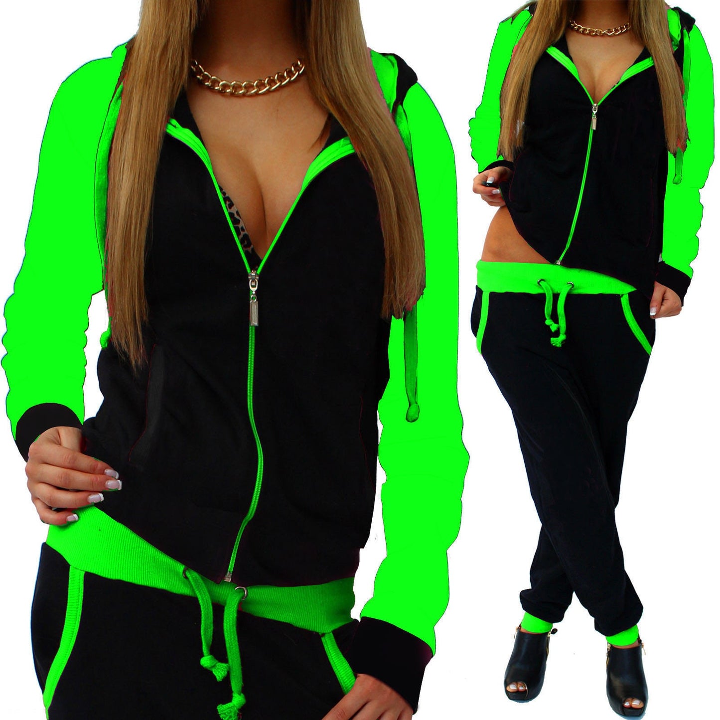 Womens Tracksuit Zip Up Hoodie Sweatsuits 2 Pieces Jogger Sets  Fit Club Women's Casual Knitted Sweatsuit,