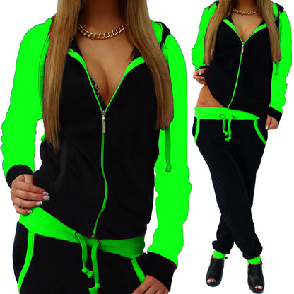 Womens Tracksuit Zip Up Hoodie Sweatsuits 2 Pieces Jogger Sets  Fit Club Women's Casual Knitted Sweatsuit,