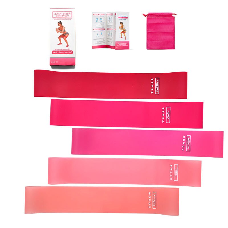 Resistance Band, Fitness Resistance Band, Set of 5 with Carry Bag, Resistance Loop Exercise Bands, with Instruction Guide