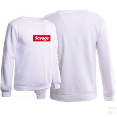 Mens Savage Sweatshirt Fashion Athletic Sport Sweatshirt Solid Color Fleece Pullover Cotton-Blend Pullover, Crewneck Sweatshirt for Men