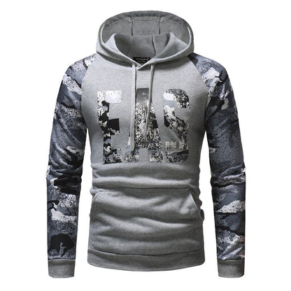 Mens Hooded Athletic Camouflage Print Sweatshirt, Sport Mens camo Hoodie (Camouflage Sweatshirts)