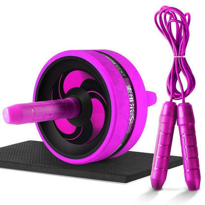 Household Fitness Wheel Yoga Mat and Jump Rope Set