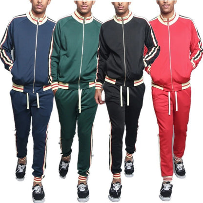 Mens Sports Tracksuits Sets Full-zip Long Sleeve Sweatsuit Active Jackets and Pants 2 Piece Outfits Two-Piece Jogger