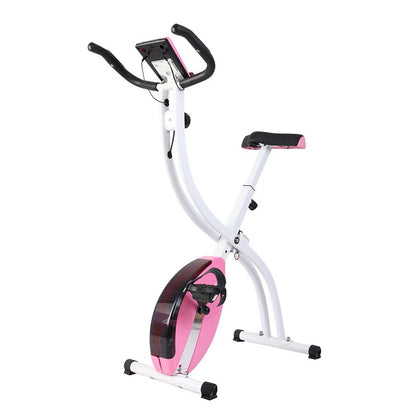 Folding Exercise Bike, 8 Levels of Resistance Stationary Bike Indoor Folding  Magnetic Stationary Exercise Bike With Tablet Stand