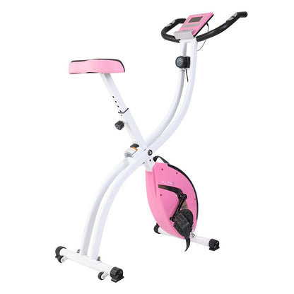 Folding Exercise Bike, 8 Levels of Resistance Stationary Bike Indoor Folding  Magnetic Stationary Exercise Bike With Tablet Stand