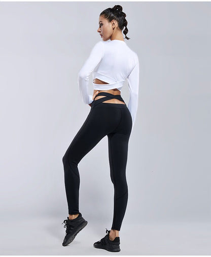 Womens Workout Crop Top Seamless Shirt Athletic Long Sleeve Fitness Tight Tee Long-sleeved Quick-Drying Top