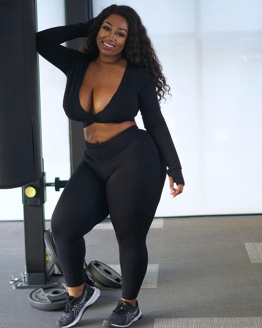 Womens Plus Size Workout Sports Fitness Yoga Two-piece Suit